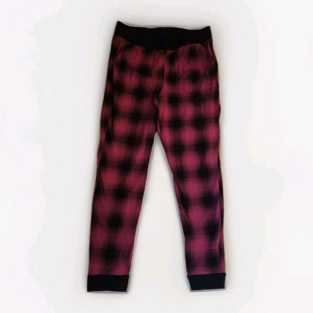 Torrid Leggings Women's Size 2 Black Red Plaid Pants Casual Ribbed Waist Plus